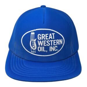 Designer Award 5 Panel Blue One Size Great Western Oil Pump Snapback Foam Hat